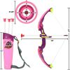 Light-Up Bow and Arrow Archery Toy Set for Girls â€“ Outdoor Sport Set with Target, 3 Suction Arrows, Quiver â€“ Indoor/Outdoor Play