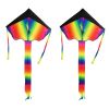 Rainbow Delta Kite, Kites for Kids Adults Easy to Fly, Great Outdoor Activities Beach Games for Kids, with Line and Handle