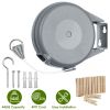 Retractable Clothesline Outdoor- Portable Heavy Duty Indoor and Outdoor Washing Line - 49 Feet PVC Retracting Clothes Line with Wall Mount Hang The We