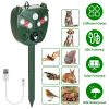 Ultrasonic Solar Animal Repeller Outdoor Mole Snake Squirrel Mouse Chaser Waterproof Bird Deer Dog Cat Deterrent with 5 Gears for Farm Garden Yard