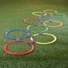 Hey! Play! Hopscotch Ring Game-10 Multi-Colored Plastic Rings and 15 Connectors for Indoor or Outdoor Use-Fun Creative Play Set for Girls and Boys