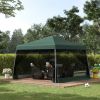 Outsunny 10' x 10' Pop Up Tent, Mesh Sidewalls, Adjustable Height, with Carry Bag for Outdoor & Garden