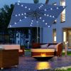 Outsunny 9' x 7' Solar Umbrella, LED Lighted Patio Umbrella for Table or Base with Tilt & Crank, Outdoor Umbrella for Garden, Deck, Backyard, Pool