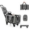 1PC Outdoor Rolling Cat Carrier with Litter Bag and Dual-use Pads