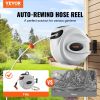 VEVOR Retractable Hose Reel Water Hose Reel 100'x1/2" 180Â° Swivel Wall-Mounted,Garden Water Hose Reel with 9-Pattern Nozzle,Automatic Rewind