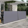 276" x 71''Retractable Side Awning, Waterproof & UV-Resistant, Privacy Screen Divider Roll Up Balcony(Grey)