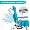 63*65*82cm Short Oxford Cloth Silver White Aluminum Tube Bearing 100kg Beach Chair Mint Green