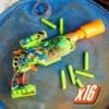 Nerf Zombie Driller Dart Blaster, 16 Nerf Elite Darts, Outdoor Games, Ages 8+