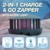 PIC 2-in-1 Portable Mosquito Zapper and Accent Light â€“ Rechargeable Bug Zapper with Micro USB Cord â€“ Gray â€“ Indoor and Outdoor Insect Control