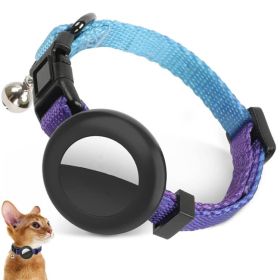 For AirTag Tracker Silicone Case Rainbow Gradient Pet Collar (Type: Pet Supplies, Color: Gradient Blue)