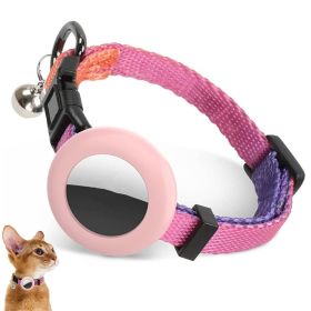 For AirTag Tracker Silicone Case Rainbow Gradient Pet Collar (Type: Pet Supplies, Color: Gradient Orange)