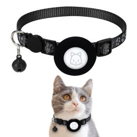 Pet Cat Reflective Collar With Bell For Airtag Tracker (Type: Pet Supplies, Color: Black)