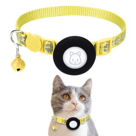 Pet Cat Reflective Collar With Bell For Airtag Tracker (Type: Pet Supplies, Color: Yellow)