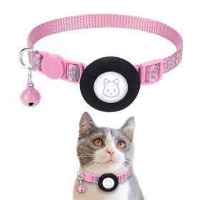 Pet Cat Reflective Collar With Bell For Airtag Tracker (Type: Pet Supplies, Color: Pink)