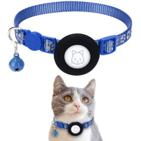 Pet Cat Reflective Collar With Bell For Airtag Tracker (Type: Pet Supplies, Color: Blue)