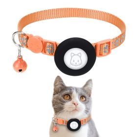 Pet Cat Reflective Collar With Bell For Airtag Tracker (Type: Pet Supplies, Color: Orange)