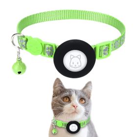 Pet Cat Reflective Collar With Bell For Airtag Tracker (Type: Pet Supplies, Color: Light Green)