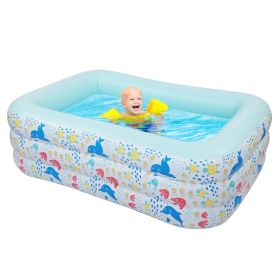 Inflatable Swimming Pool, Family Full-Sized Above Ground Swimming Pools,Inflatable Swim Pool for Kids, Indoor & Outdoor XH (size: 210*140*60cm)