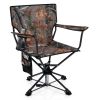 360° Swivel Chair, Portable with Mesh Cup Holder and Storage Pockets