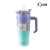40oz Wall insulated Water Bottle, StainlessSteel Water Cup, For lce Water, lced Tea, CoffeeTo Keeps Drinks Cold, With Handle And StrawCover