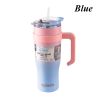 40oz Wall insulated Water Bottle, StainlessSteel Water Cup, For lce Water, lced Tea, CoffeeTo Keeps Drinks Cold, With Handle And StrawCover
