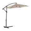1 Piece 10ft Classic Hanging Umbrella Patio Shade Offset Outdoor Market Umbrella with Cross Base Waterproof UV Protection Burgundy