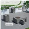 Patio Garden Fire Pit Table Set of 2 with Built-in Ice Bucket, Magnesium Oxide