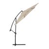 1 Piece 10ft Classic Hanging Umbrella Patio Shade Offset Outdoor Market Umbrella with Cross Base Waterproof UV Protection Burgundy