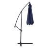 1 Piece 10ft Classic Hanging Umbrella Patio Shade Offset Outdoor Market Umbrella with Cross Base Waterproof UV Protection Burgundy